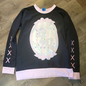 Yami Kawaii Pastel Goth Oversized Sweater